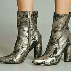 Metallic Glitter Ankle Boots